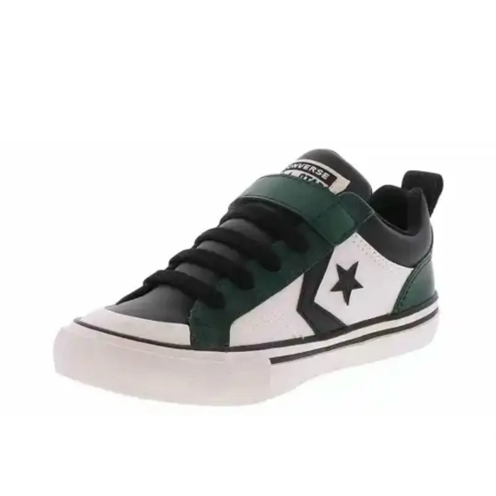 CONVERSE PRO BLAZE EASY-ON YOUTH BOYS' Black and Green Low-Top Sneakers - Picture 7 of 12